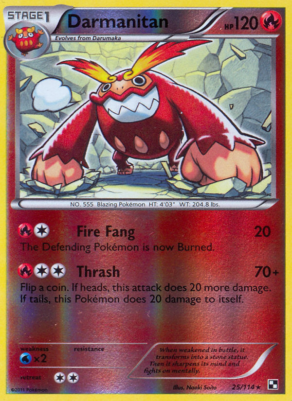 Black & White Darmanitan #25/114 reverse holo